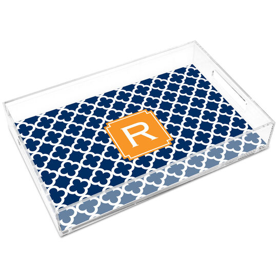Navy Bristol Tile Lucite Trays